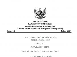 PERATURAN BUPATI GUNUNGKIDUL TENTANG TATA NASKAH DINAS